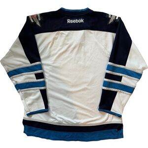 NHL WINNIPEG JETS * REEBOK White Blue Logo Jersey in XL